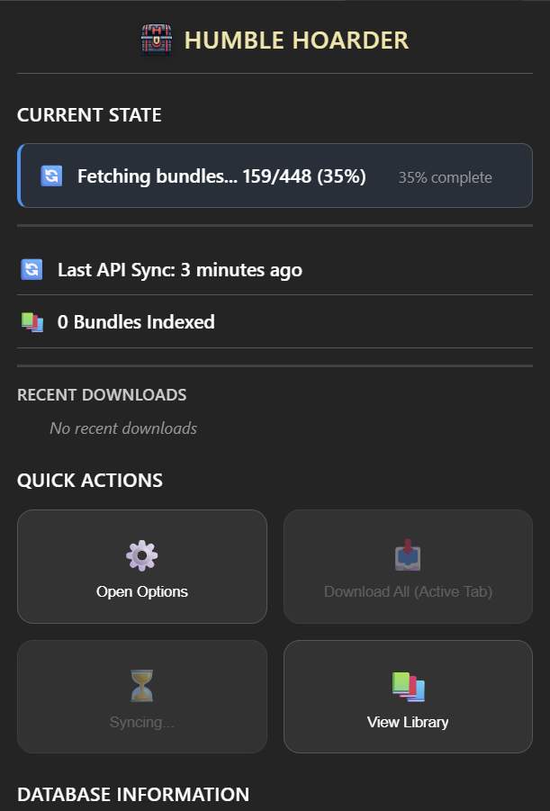 HumbleHoarder syncing in progress
